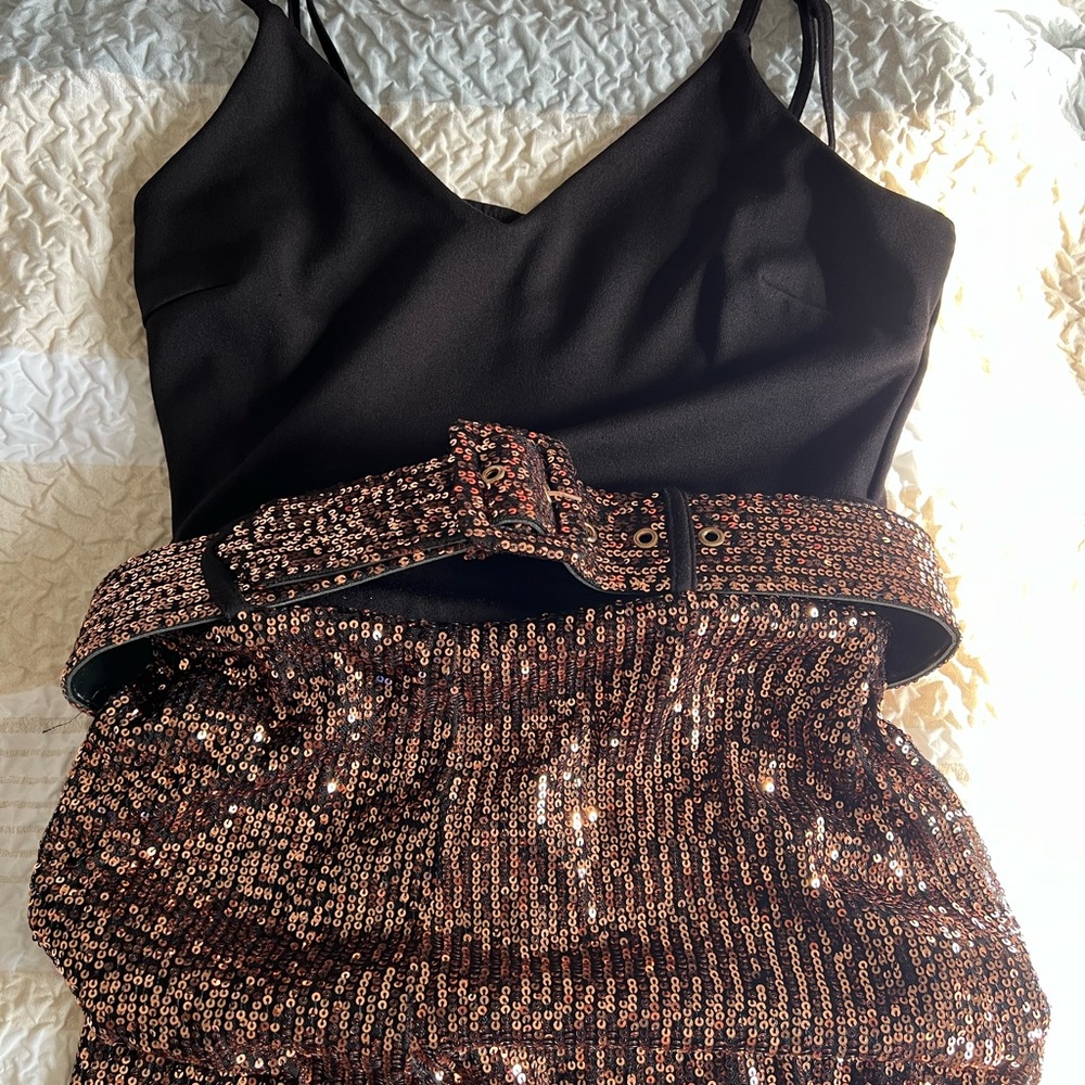 FASHION NOVA Sequin Wide-Leg JUMPSUIT - Picture 4 of 5